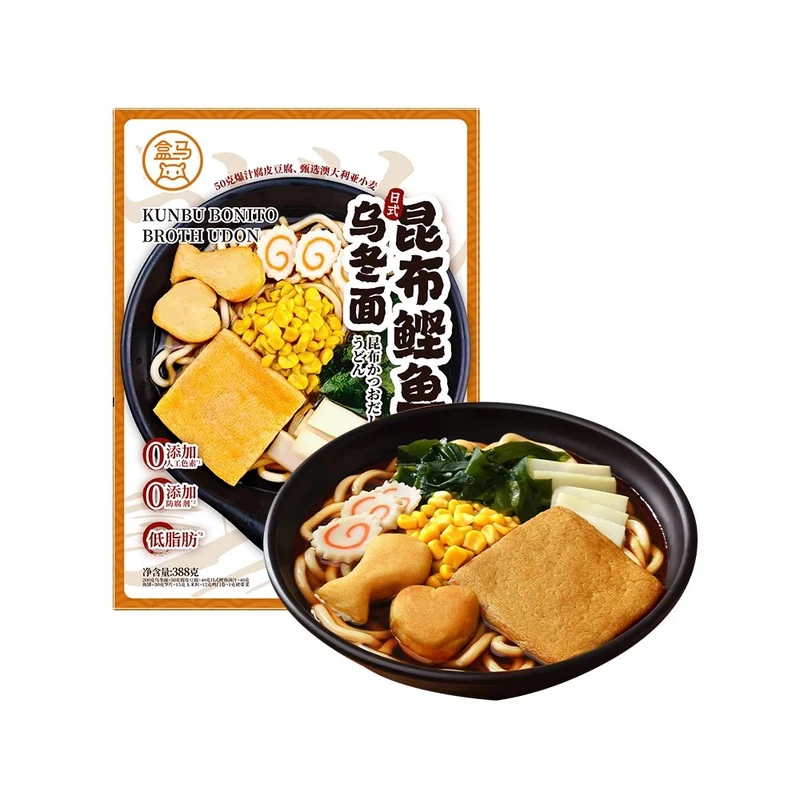 [Self-operated] Hema Fresh Japanese-style Kelp and Bonito Broth Udon Noodles 388g (Lo mein noodle, instant noodles, light meal, dinner, low-fat, low-salt)