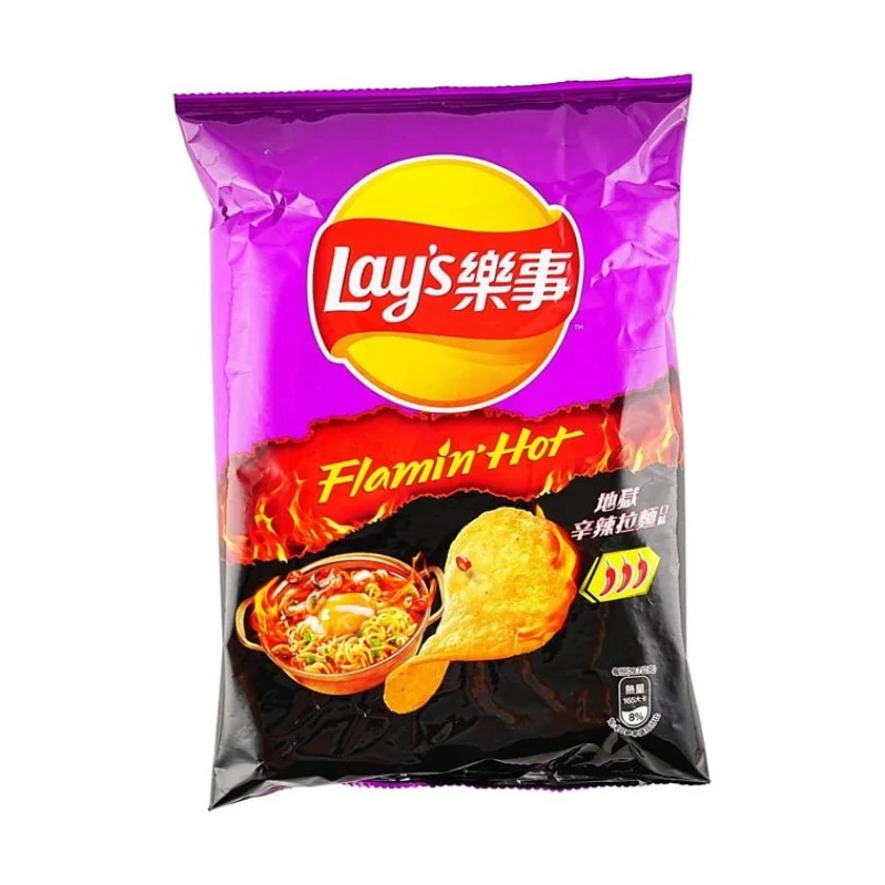 [Self-operated] Pepsi LAY'S Potato Chips, Korean Hellish Shin Ramyun Flavor, 59.5g/bag, Casual Snack, Puffed Food