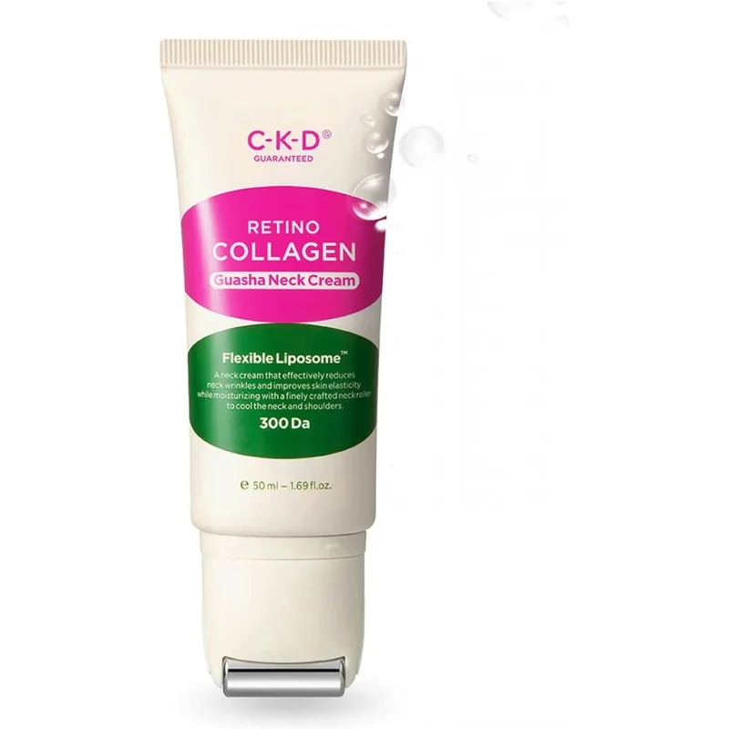 [Self-operated] CKD Chung Kun Tang Retinol Collagen Neck Cream 50ml, Anti-aging Neck Firming Cream with Steel Roller, Retinol Collagen Retinal
