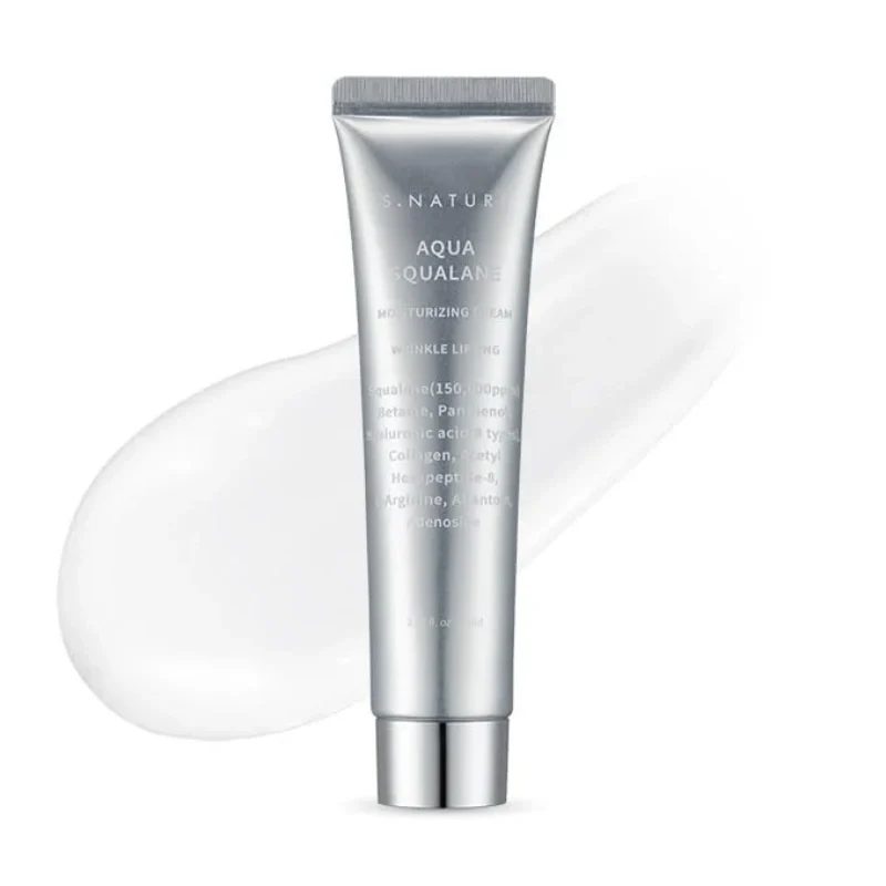 [Self-operated] S.NATURE Korean Squalane Face Cream for Sensitive Skin - Soothing, Hydrating, Moisturizing, Repairing, and Makeup Base 80ml - Refreshing, Non-sticky, Balances Oil and Water, Tightens Pores - Oliveyoung Bestseller