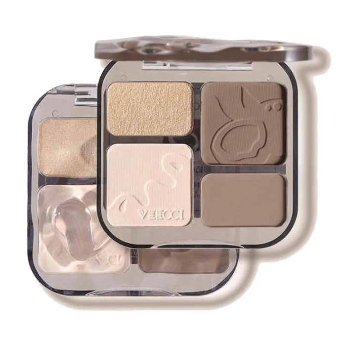 [Self-operated] VEECCI China Highlighter & Contouring Palette #V01 Coconut Milk Brown 8g 3D Nose Shadow, Contouring, Face Shaping, Matte Highlighting Blush