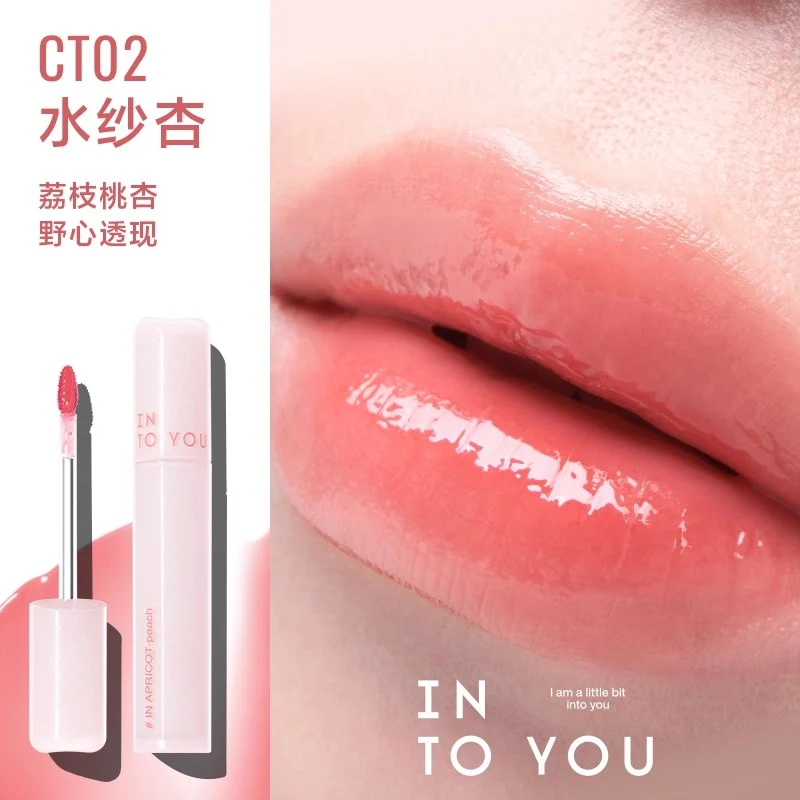 [Self-operated] INTOYOU Lightweight Watery Lip Gloss #CT02 Apricot 2.6g, Lightweight, Moisturizing, Long-lasting.