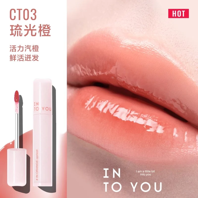 [Self-operated] INTOYOU Lightweight Watery Lip Gloss #CT03 Luminous Orange 2.6g, Lightweight, Moisturizing, Long-lasting Lipstick