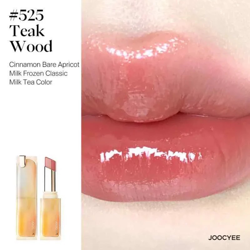 [Self-operated] Joocyee Fermented Film-Forming Crystal Lipstick #525 Late-Ripe Teak 3.5g, Glossy Glass Lips, Soft and Long-Lasting, Popular Lipstick, Lip Gloss, Lip Mud, Lip Balm