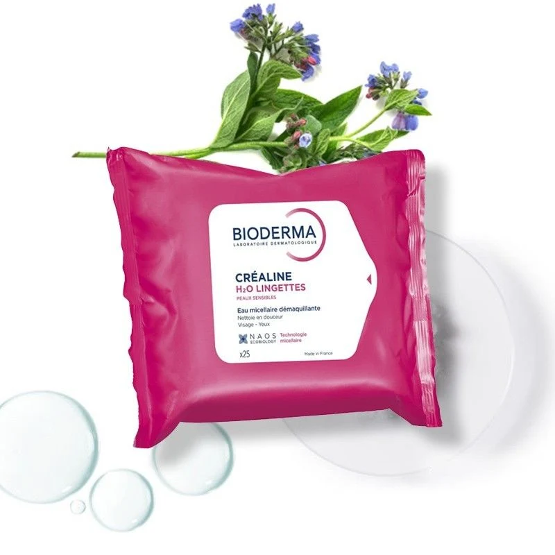 [Self-operated] French BIODERMA New Version Pink Makeup Remover Wipes, Sensibio H2O Multi-Effect Cleansing Wipes, 25 wipes, Gentle Cleansing and Deep Cleansing
