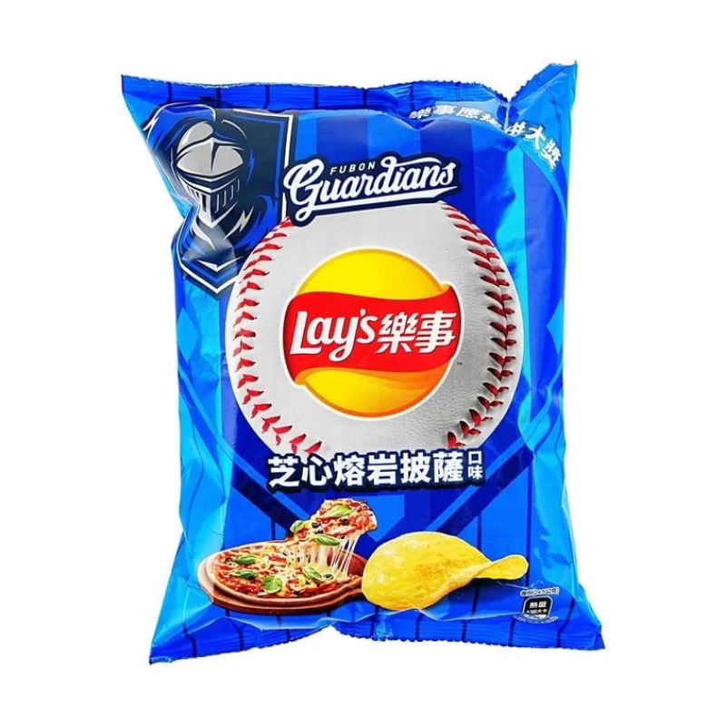 [Self-operated] Pepsi LAY'S Taiwan Baseball Collaboration Potato Chips, Cheese-Stuffed Lava Pizza Flavor, 49g. A must-have for snacking and watching TV.