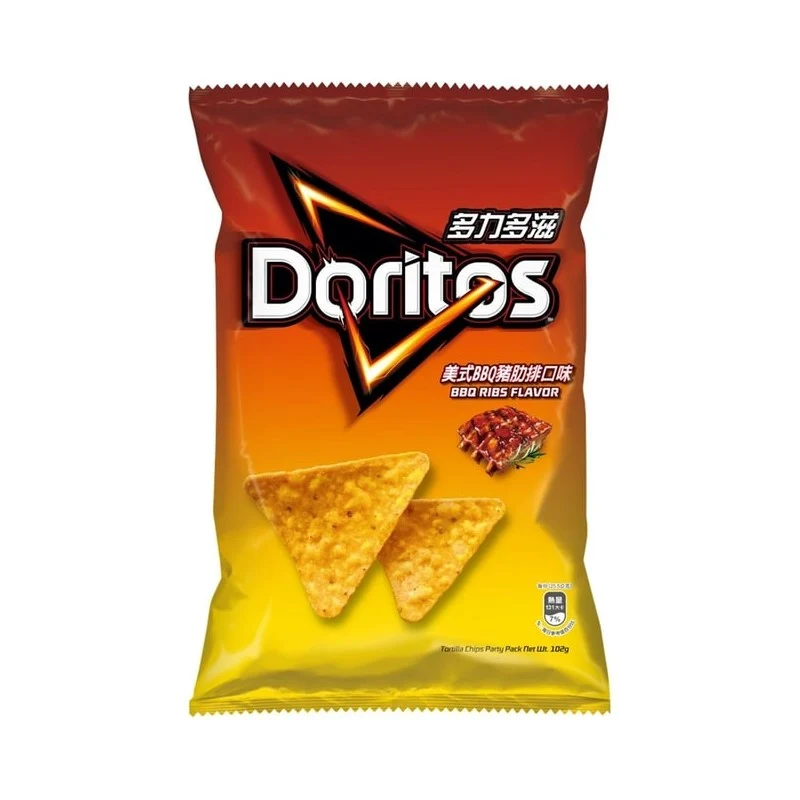 [Self-operated] Pepsi LAY'S DORITOS Corn Chips, Taiwanese Version, American BBQ Pork Rib Flavor, 102g/bag, Casual Snack, Puffed Food