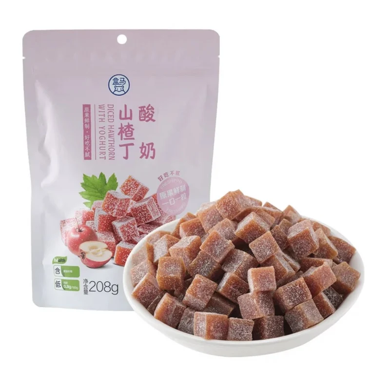[Self-operated] Hema Fresh Yogurt Hawthorn Cubes 208g, Hawthorn Pieces, Dried Fruit, Candied Fruit, Fruit Leather, Hawthorn Snacks