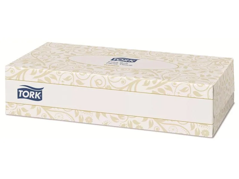 Tork Kosmetiktücher Box, Zickzack-Falzung, 2-lagig, 20 x 20.8 cm, 30 x 100 Tücher