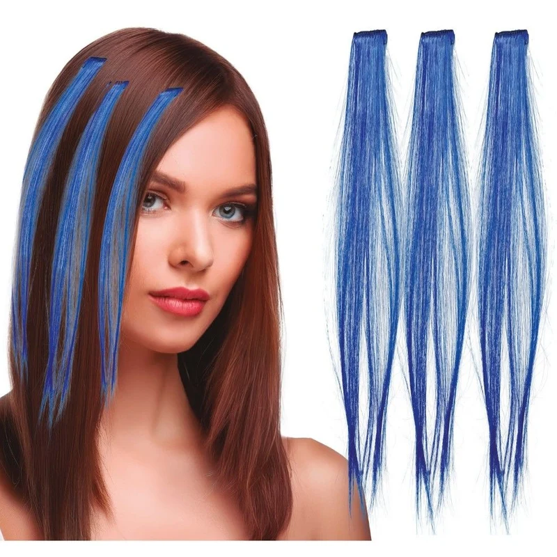 3er Pack Blaue Strähnen