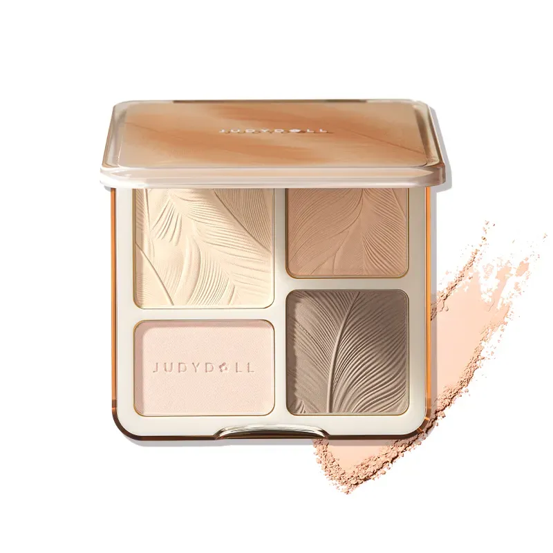 [Self-operated] Judydoll Highlighter & Contouring Palette #05 Feather Palette 9g - 3D Nose Shadow, Contouring, Face Shaping, Matte Finish, Brightening, and Blush