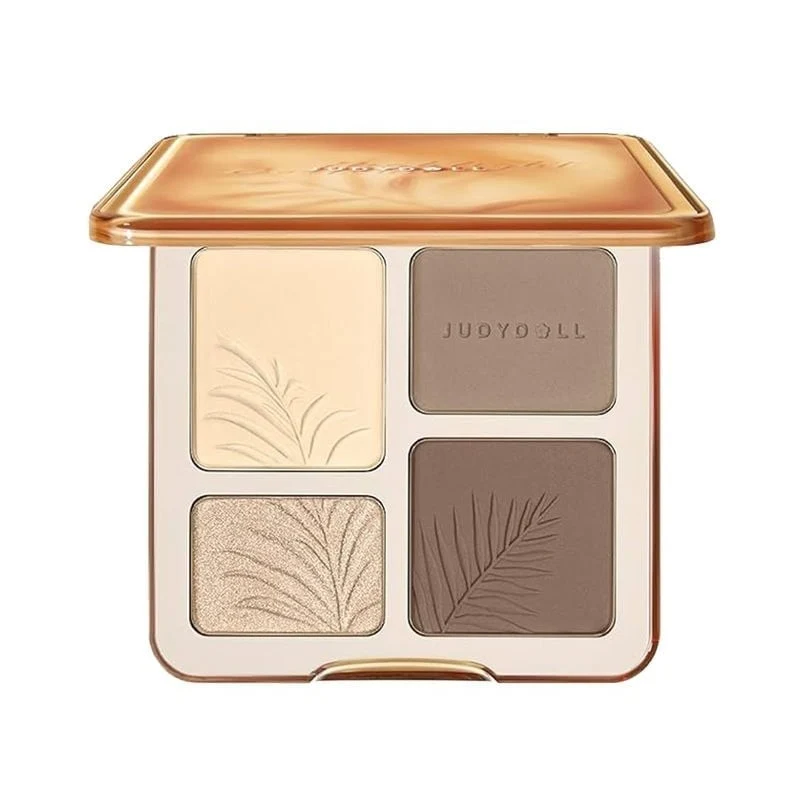 [Self-operated] Chinese Judydoll Tangerine Highlight Contouring Comprehensive Palette for Warm Skin #02 Tree Shadow Palette 9g Three-dimensional Nose Shadow Shading Face Repairing Powder Matte Brightening Facial Blush