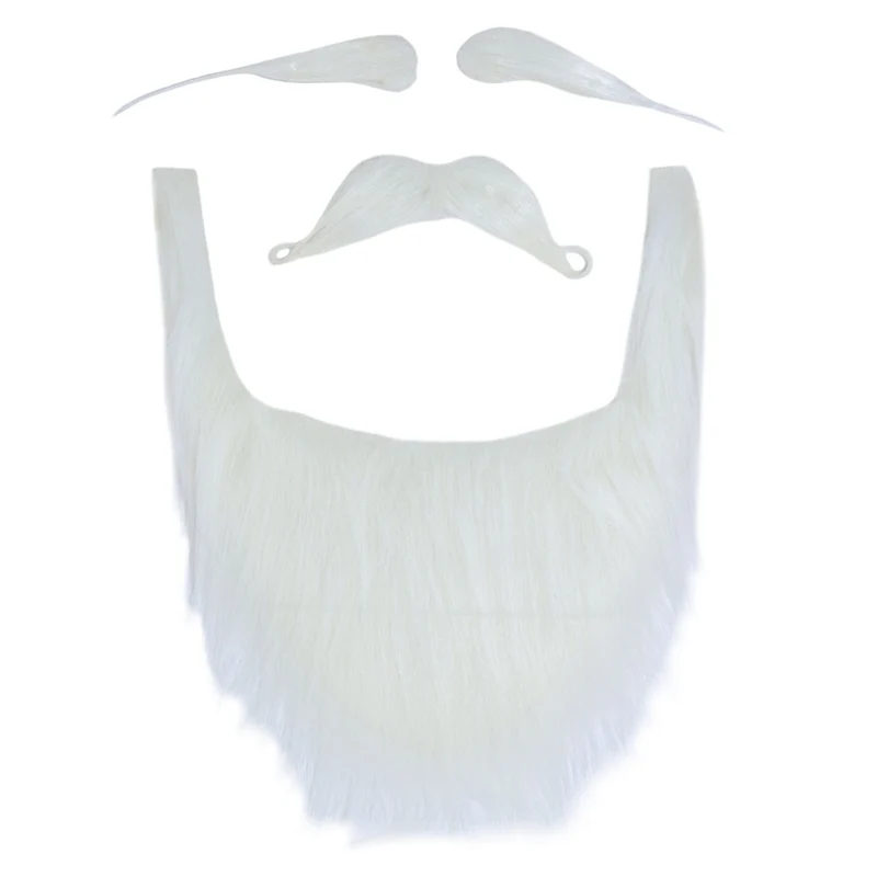 Weißer Weihnachtsmann-Bart-Set