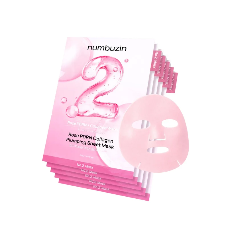 [Self-operated] NUMBUZIN No. 2 PDRN Rose Collagen Mask (5 sheets) from Korea - Elasticity, Anti-aging, Hydrating and Moisturizing