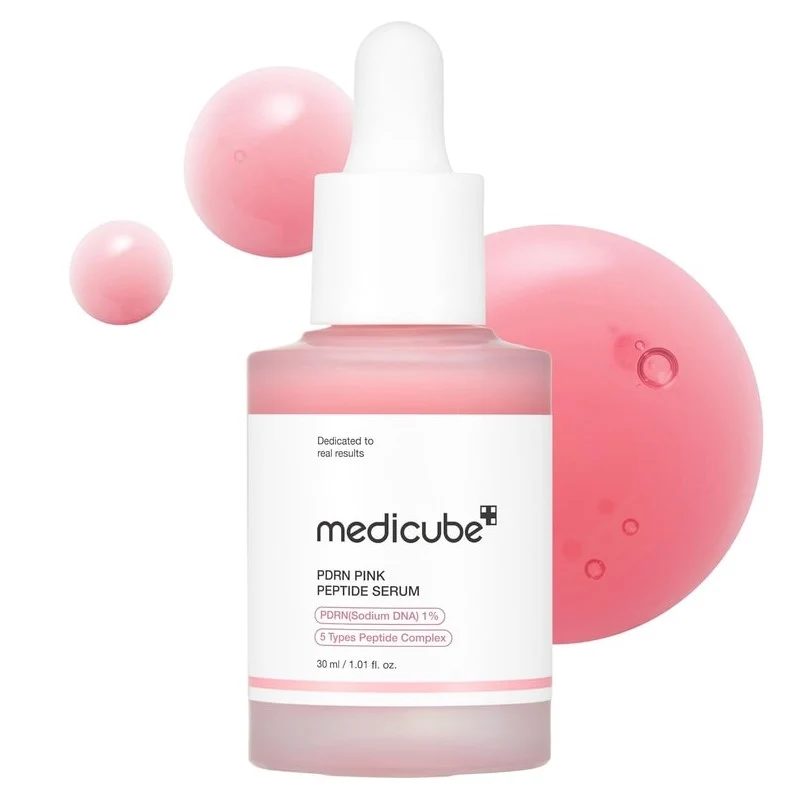 [Self-operated] Korean MEDICUBE PDRN Pink Peptide Collagen Ampoule Essence 1% Salmon PDRN Whitening and Anti-wrinkle Dual Effect 30ml Powerful for Fading Spots, Removing Marks, Brightening, Firming and Elasticity