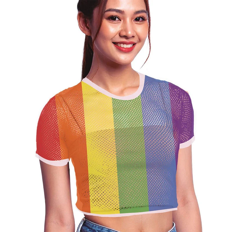 Regenbogen-Netzshirt