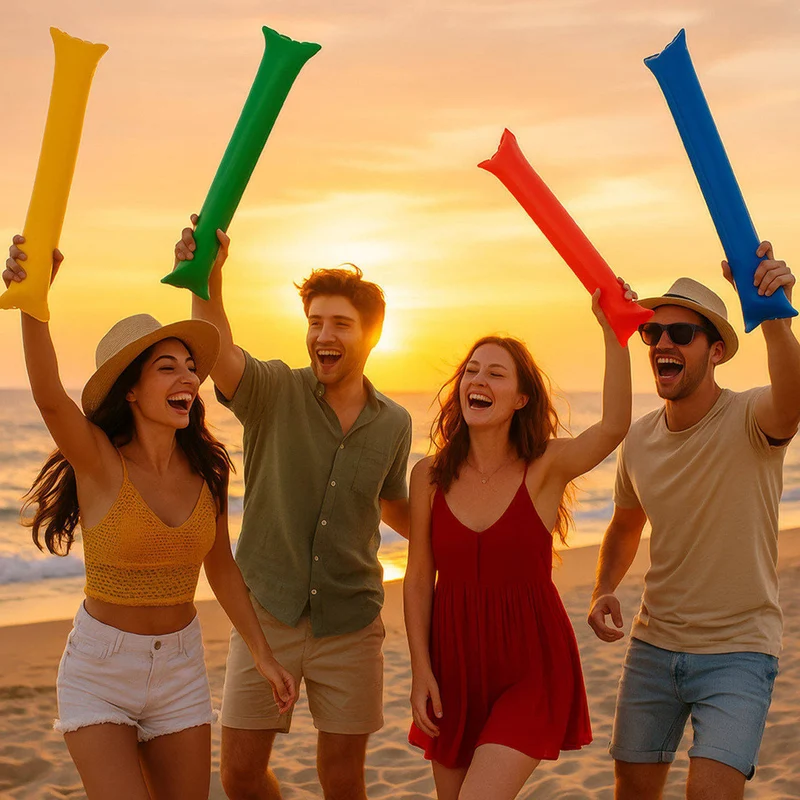Pack mit 2 aufblasbaren Stöcken (verschiedene Farben)