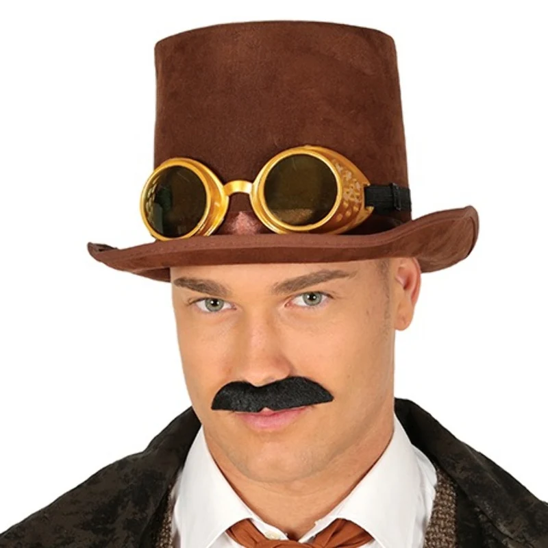 Steampunk-Braune Zylinder mit Brille