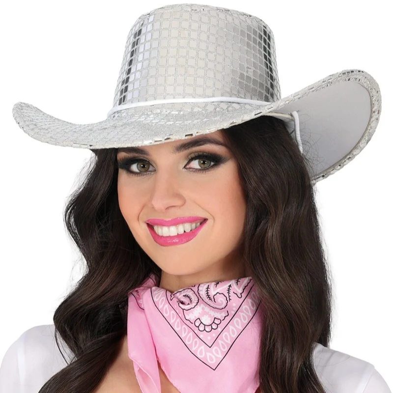Silberner Cowgirl-Hut