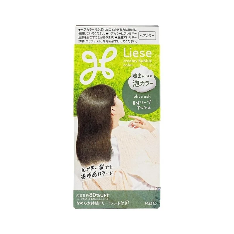 [Self-operated] Kao Liese Foam Hair Dye (Olive Gray) 115ml (Japan) - DIY Foam Hair Dye with Plant-Based Colors at Home