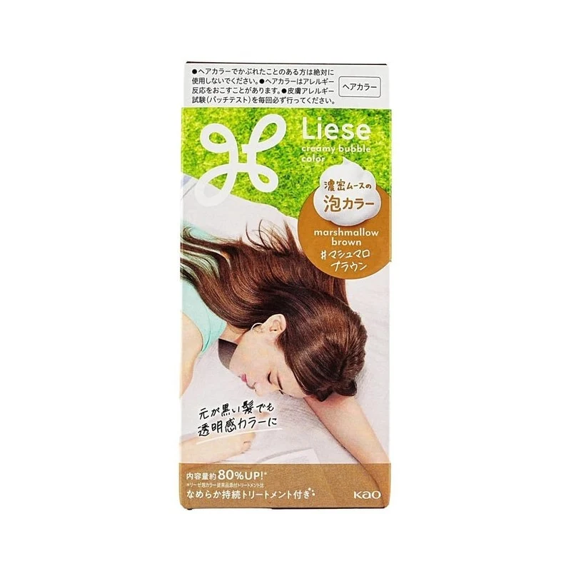 [Self-operated] Kao Liese Foam Hair Dye (Cotton Candy Brown) 115ml (Japan) - DIY Foam Hair Dye with Plant-Based Ingredients for Home Use