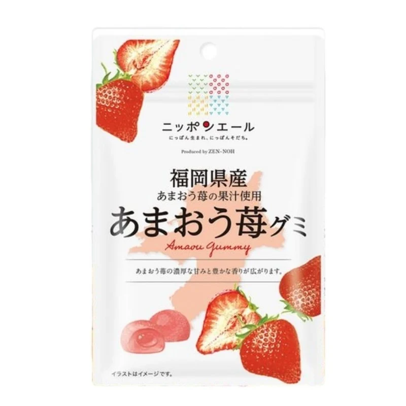 [Self-operated] Japan National Agricultural Cooperative Tour Pure Natural Jam Fukuoka Prefecture Strawberry Juice Exploding Gummy Candy 40g Gummy Candy Internet Celebrity Children's Snack Candy Snack