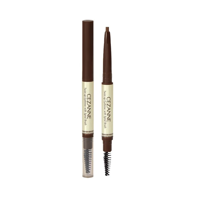 CEZANNE Double-Ended Eyebrow Pencil (#01 Light Brown, 0.21g) - Waterproof, Oval Core, No-Sharpening, Fog-Free