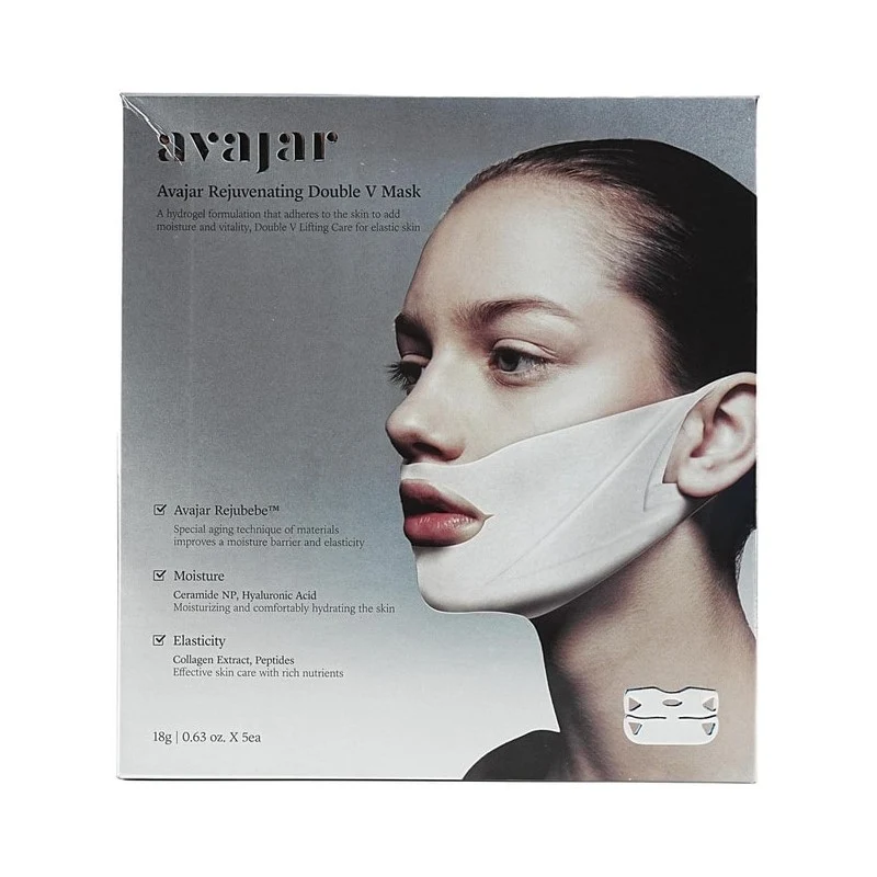 [Self-operated] Korean AVAJAR Meifaza New Double V Face Lifting Mask (5 pieces) to improve and enhance nasolabial folds and jawline care, hydrating, energizing, lifting, firming, and double chin reduction. V-face artifact bandage patch