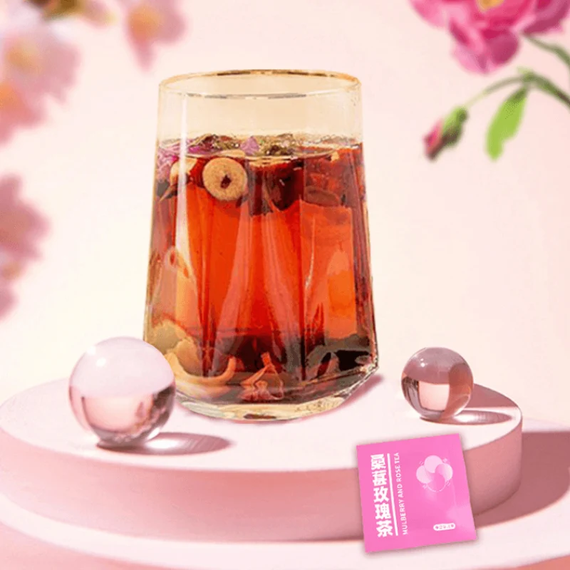 [Self-operated] China Baiyun Mountain Mulberry Rose Tea 6g*15 bags into the white and red goddess beauty tea beauty and health tea bag individually packaged