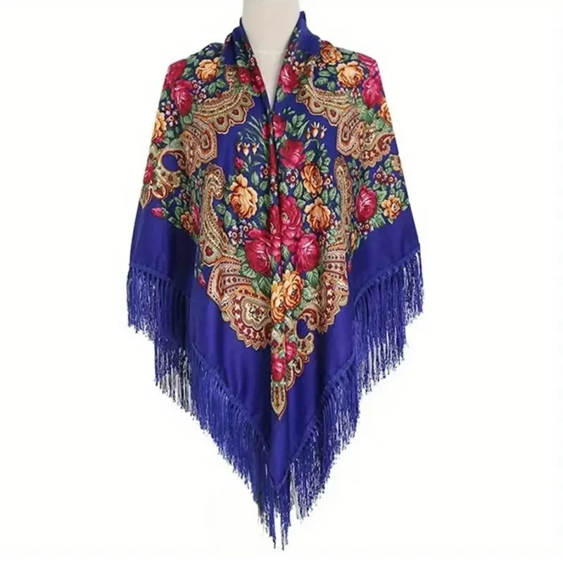 Traditioneller Blauer Schal