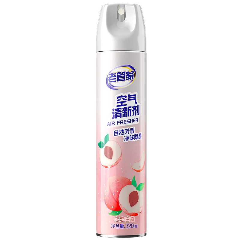 【Self-operated】China Old Housekeeper Air Freshener Love White Peach 320ml Indoor Deodorizing Spray Deodorizing Air Freshener Fragrance Fresh Deodorizing Spray
