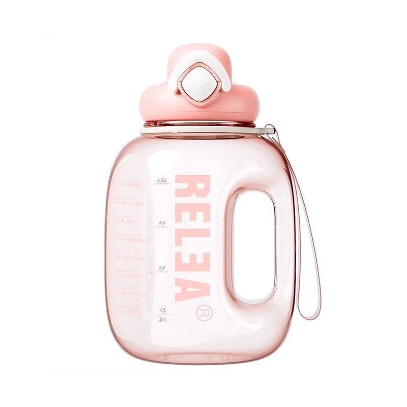 [Self-operated] China Wusheng Ton Ton Bucket Straw Cup Taozhiyaoyao 1000ml Large Capacity Water Cup Sports Water Bottle Summer Fitness Ton Bucket High Temperature Resistant Ton Bucket Straw Space Cup