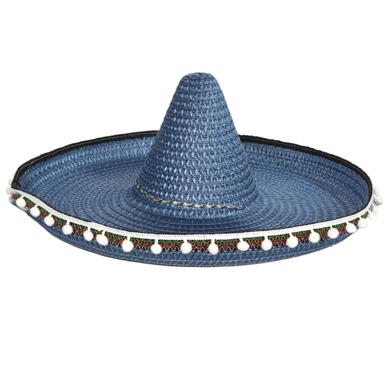 Blauer, großer Mexikaner-Sombrero Deluxe