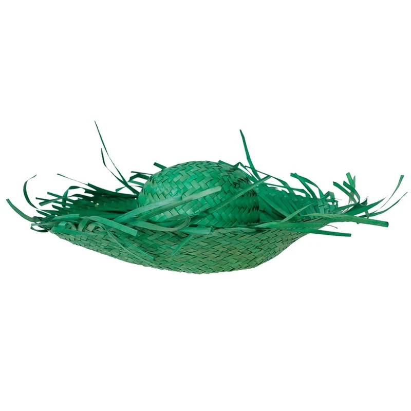 Grüner Strohhut
