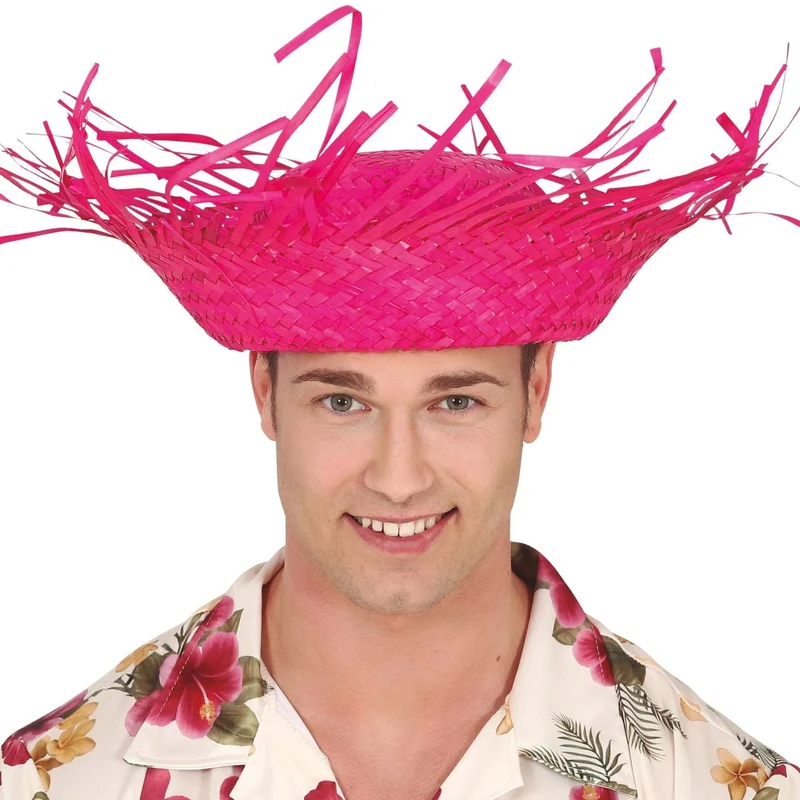 Fuchsia-Strohhut