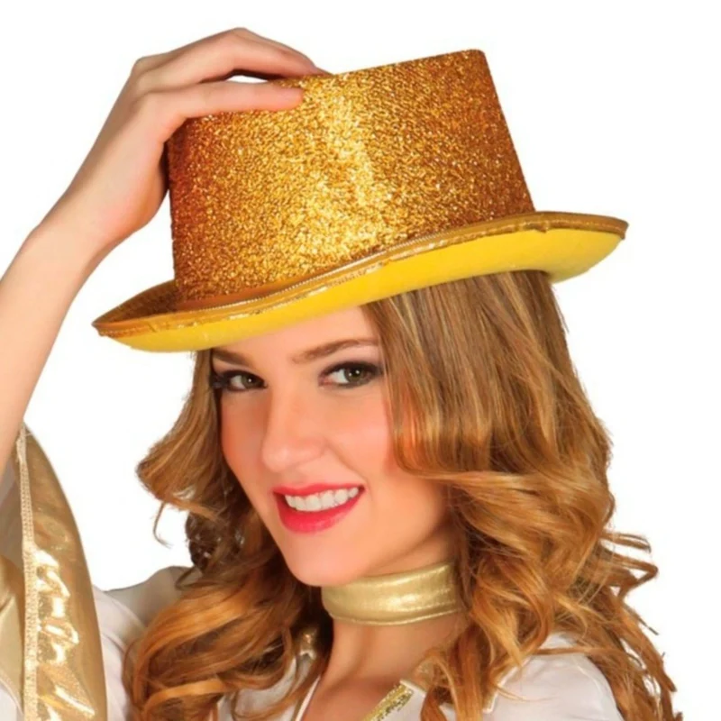 Goldener Glitzer-Zylinder Deluxe