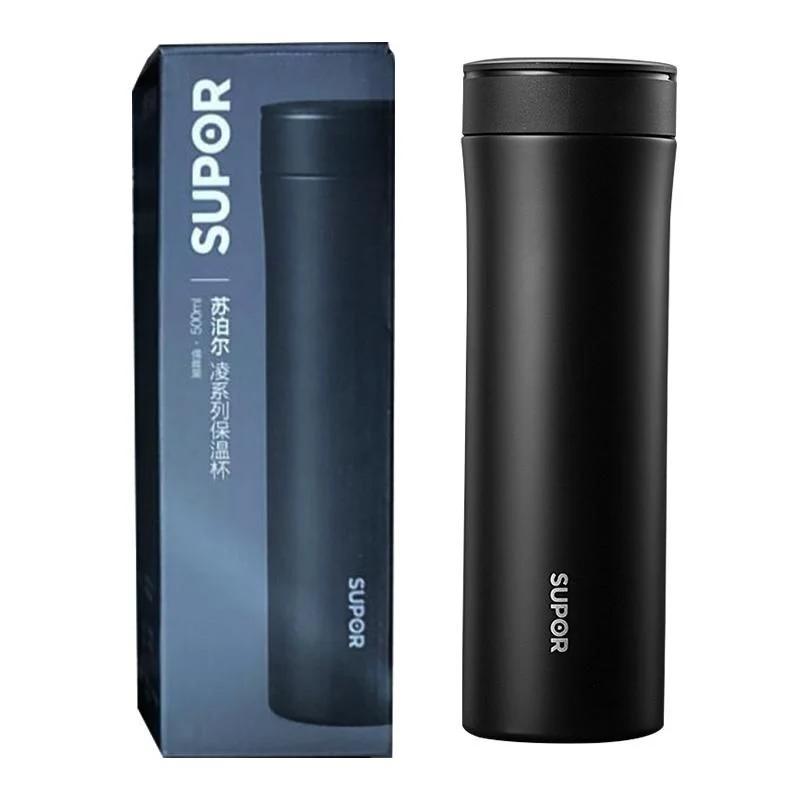 SUPOR Ling Series Thermos Cup (Elegant Black, 500ml) - Easy to carry and long-lasting insulation