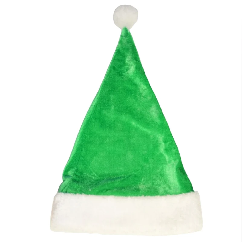 Grüner Samt Weihnachtsmann-Hut