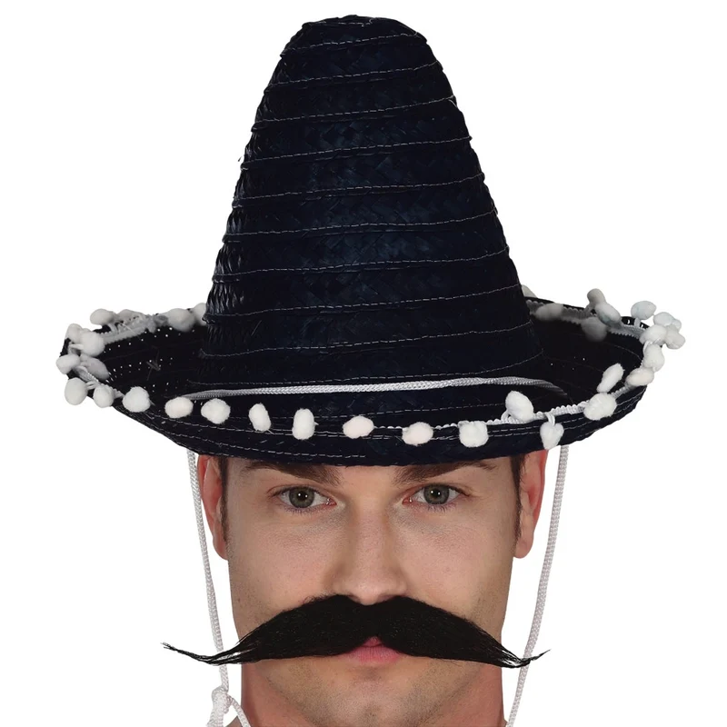 Kleiner, schwarzer Mexikanischer Sombrero