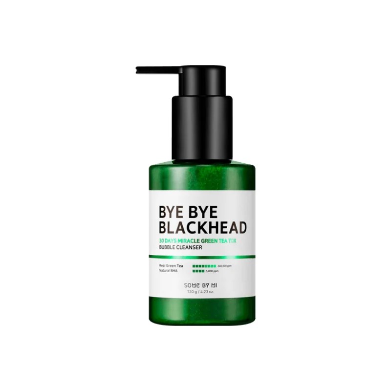 [Self-operated] South Korea SOME BY MI Sabami Goodbye Blackhead 30 Day Miracle Green Tea Bubble Cleanser 120g Salicylic Acid Foaming Cleanser Blackhead Removal Cleansing Mask Suitable for Sensitive Skin