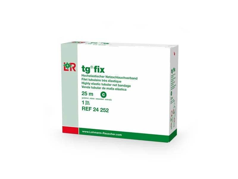 Lohmann Rauscher L&R tg Fix, Hochelastischer Netzschlauchverband, 8 cm x 25 m, 1 Stück