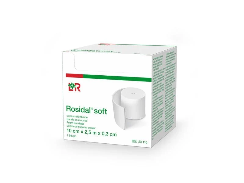 Lohmann Rauscher L&R Rosidal soft, Schaumstoffbinde, 10 cm x 2.5 m x 0.3 cm, 1 Stück