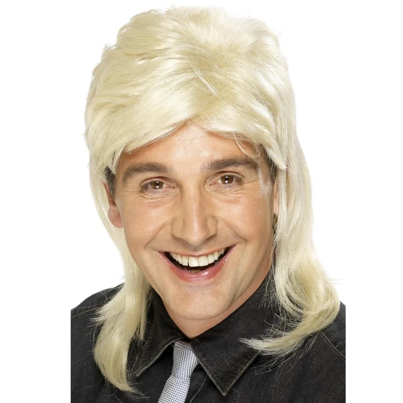80er Jahre Mullet Perücke blond