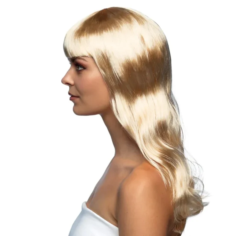 Blonde Lockige Perücke mit Pony