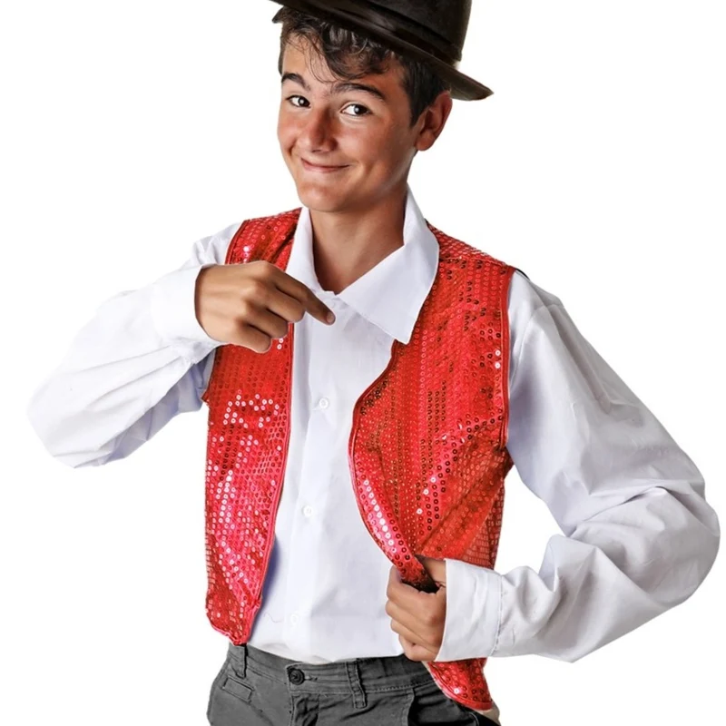 Rotes klassisches Paillettenweste für Kinder