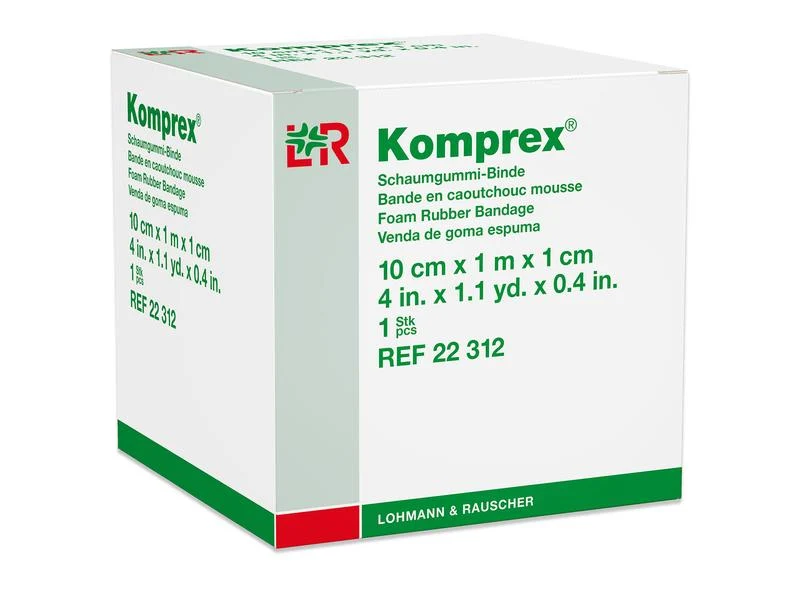 Lohmann Rauscher L&R Komprex Schaumgummi-Binde, 10 cm x 1 m x 1 cm, 1 Stück