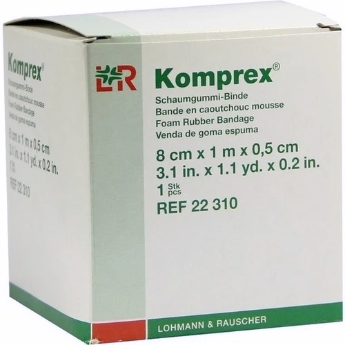 Lohmann Rauscher L&R Komprex Schaumgummi-Binde, 8 cm x 1 m x 0.5 cm, 1 Stück