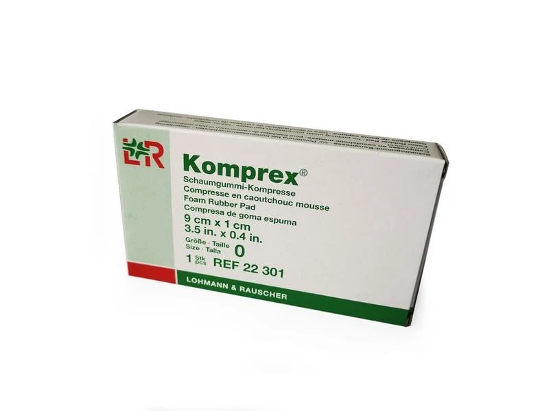 Lohmann Rauscher L&R Komprex Schaumgummi-Kompresse, nierenförmig, 9 cm x 1 cm, 1 Stück