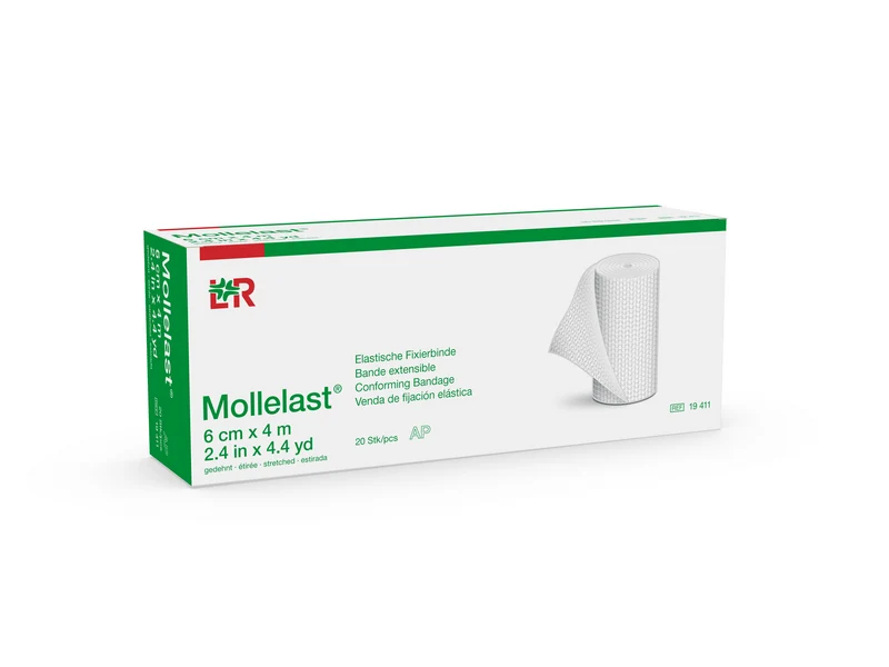 Lohmann Rauscher L&R Mollelast Elastische Fixierbinde, 6 cm x 4 m, 20 Stück