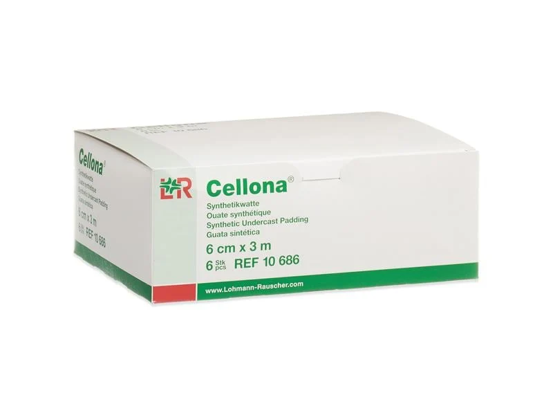 Lohmann Rauscher L&R Synthetikwatte Cellona, 6 cm x 3 m, 6 Stück